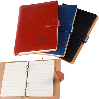 6 Ring PU Leather A5 Binder Journal Notebook