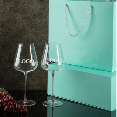 Tulip Wine Glass Belly High Foot Cup Gift Box Set