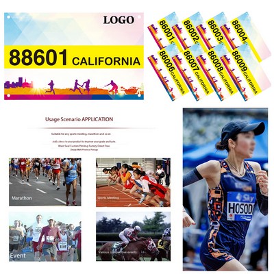 Race Bib with Attached Safety Pins