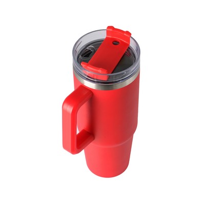 30oz Double Wall Stainless Steel Vacuum Mug & Straw Lid with Twist Closure