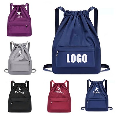 Polyester Drawstring Basketball Soccer Backpack Bag