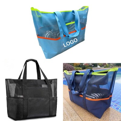 Large Foldable Mesh Travel Tote Beach Waterproof Bag
