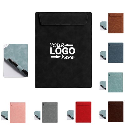 A4 Magnetic Leather Clipboard with Pen Holder