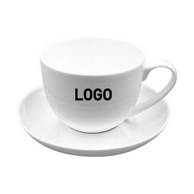 10 oz Bone China Mug with Saucer