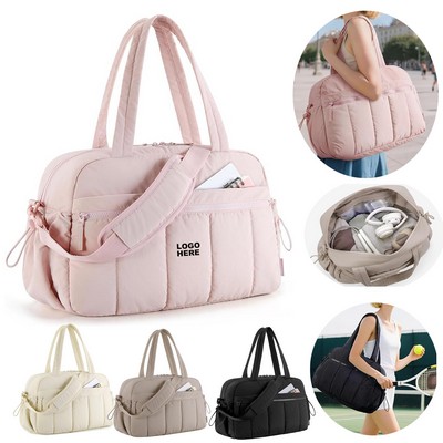 Custom Logo Travel Gym Tote Fashion Quilted Weekender Duffel Bag