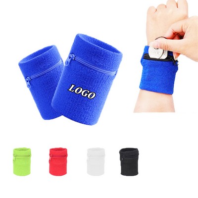 Fitness Wristband With Zipper Pouch