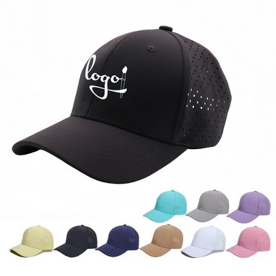 Quick Dry Laser Cut Mesh Snapback Trucker Hat for Men