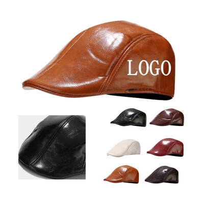 PU Leather Autumn Winter Beret