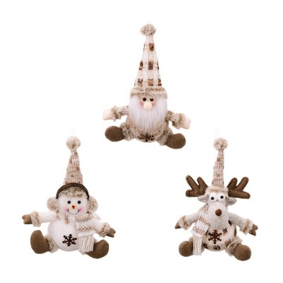 Christmas Knitted Ornament Santa Snowman Reindeer Doll Hanging Decoration Tree Ornament