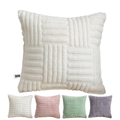 Striped Flannel Square Throw Pillow
