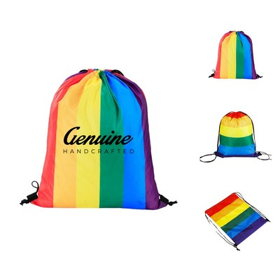 Rainbow Drawstring Backpack