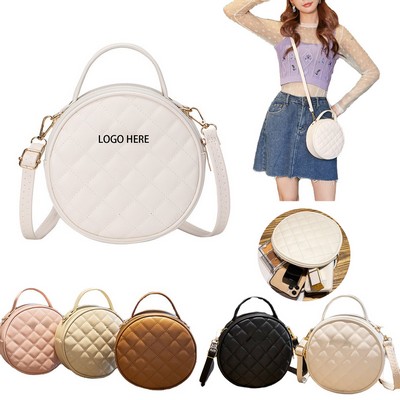 Women's Circle Crossbody Bag with Adjustable Knot Shoulder Strap