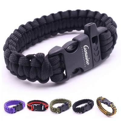 Paracord Bracelet with Dog Tag and Whistle