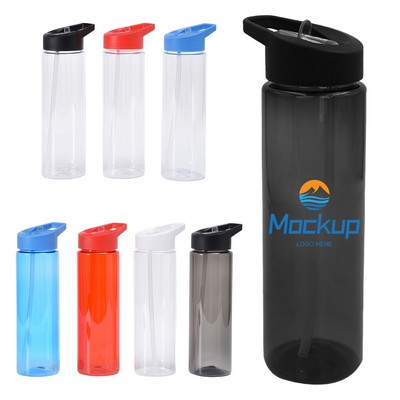 Sports Water Bottle With Straw Top Lid