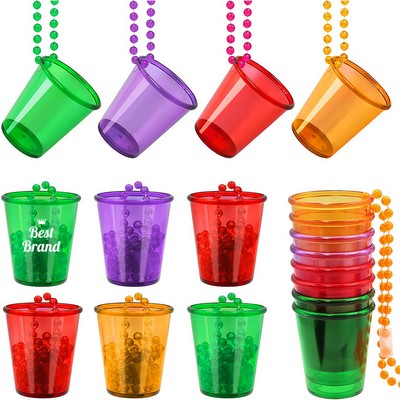 Plastic Shot Glass on Beaded Necklace