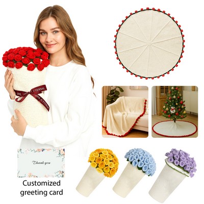 Transformable Hand-Crocheted Flower Bouquet - Gift Blanket for Women
