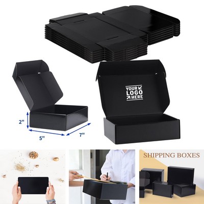 Small 7x5x2" Cardboard Corrugated Mailer Black Gift Box for Shipping Packaging
