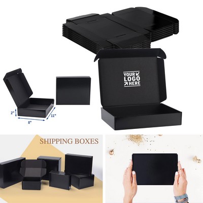 Literature Mailer 11x8x2" Black Cardboard Corrugated Shipping Gift Box for Small Business