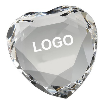 Crystal Heart Paper Weight