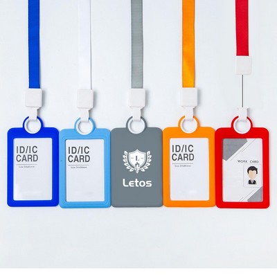 Soft Silicone ID Card Holder With Retractable Lanyard