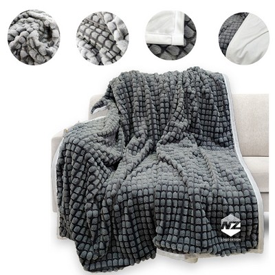 Soft Cozy 3D Decorative Jacquard Flannel Blankets