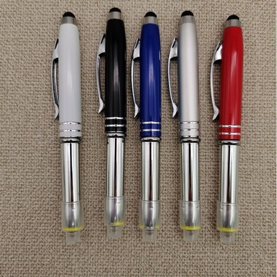 3-in-1 LED Light Stylus Ballpoint Pen