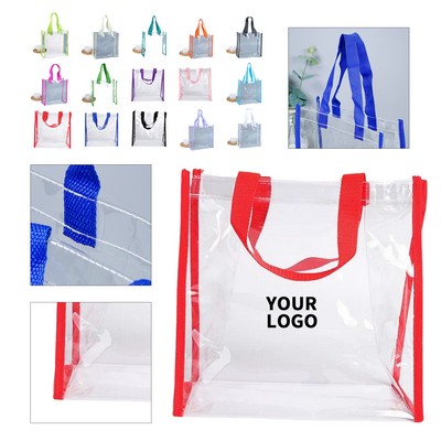 Clear PVC Stadium Tote Bag With Custom Imprint Area
