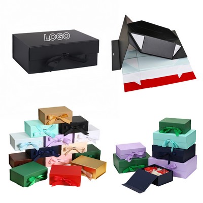 8.7" L x 6.3" W x 3.3" H Folding Magnetic Gift Boxes With Ribbons