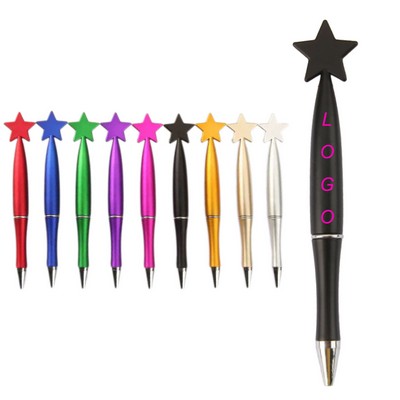 Plastic Star Shape Ballpoint Pen Black Ink Retractable Pen
