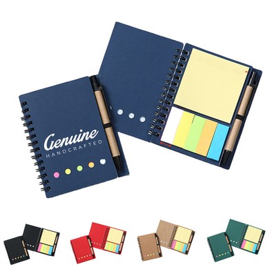 Portable Spiral Steno Notebook with Pen Holder & Sticky Note