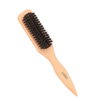 Men's Beard Brush Beech Wood Handle Boar Bristle Grooming and Styling Hair Smoothing Tool