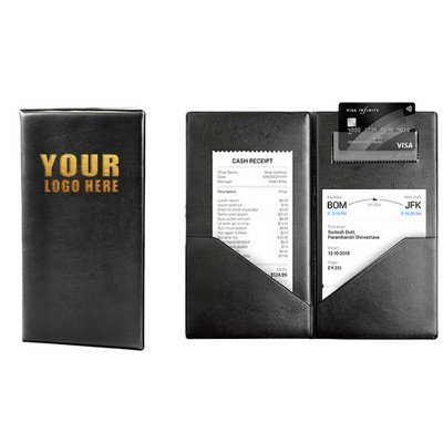 Leather Check Presenter with Card Pocket