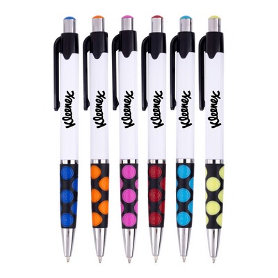 Union Printed - Hive Stylus White Barrels Click Pen