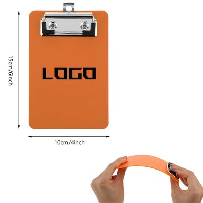 4x6-Inch Mini Plastic Clipboards
