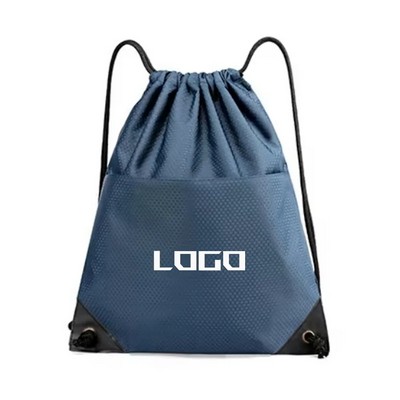 Oxford Cloth Drawstring Backpack With Zipper