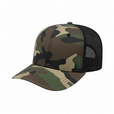 Solid Olive Camouflage Mesh Snapback Prostyle Cap