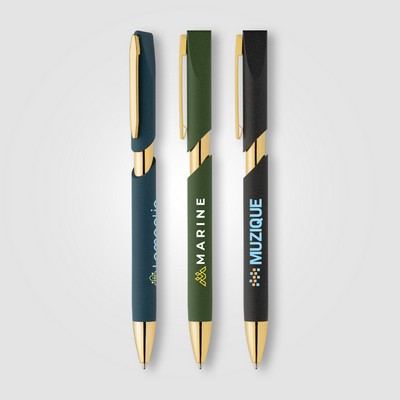 Aurelia Recycled Plastic Gold Trim Pen - Full-Color Inkjet