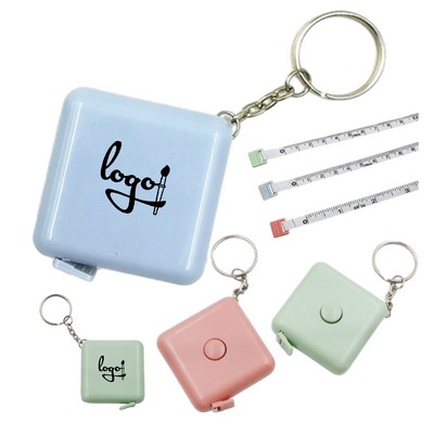 Square Tape Measure Keychain