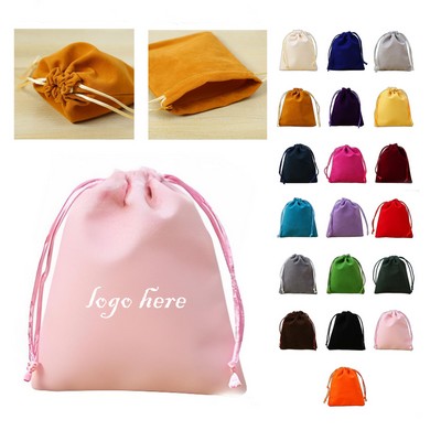 Flocked Drawstring Bag