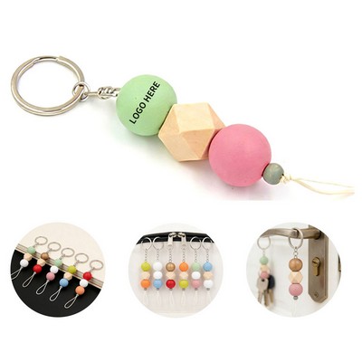 Handcrafted Wooden Bead Keyring