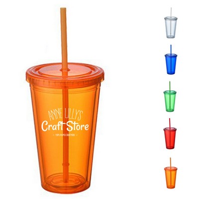 16oz Transparent Acrylic Tumbler