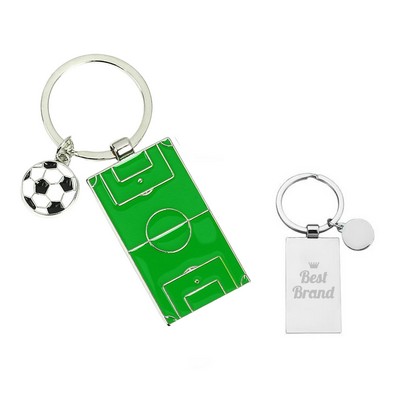 Soccer Field & Ball Keychain – Sporty Football-Themed Key Accessory