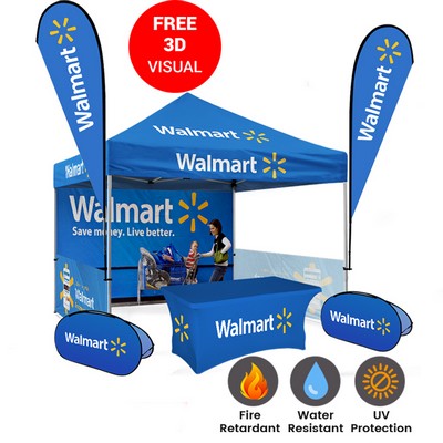 10'x10' Tent Package with Flag and Table Cover