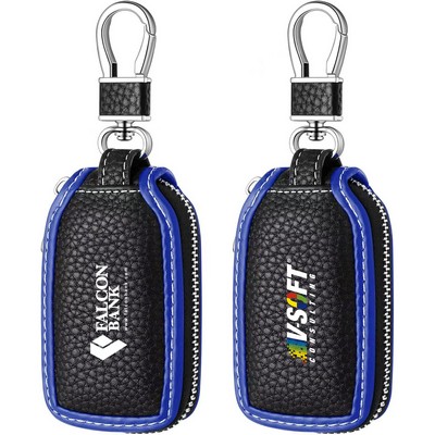 Leather Car Key Chain Case Holder Auto Key Fob Holder Smart Protector Cover