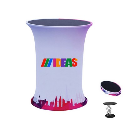 Oval Pop Up Portable Promotion Counter Table Desk Stand
