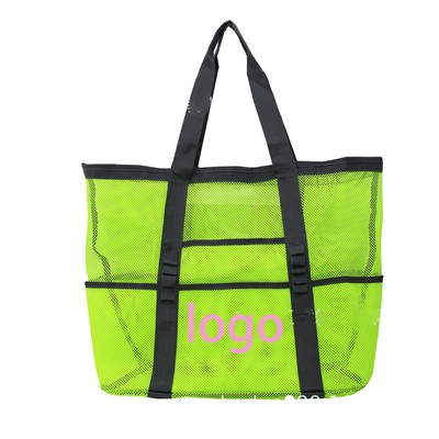 Grid Foldable Beach Bag