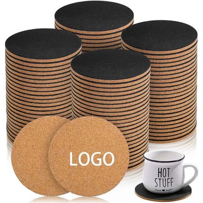 Natural Cork and Felt Coasters