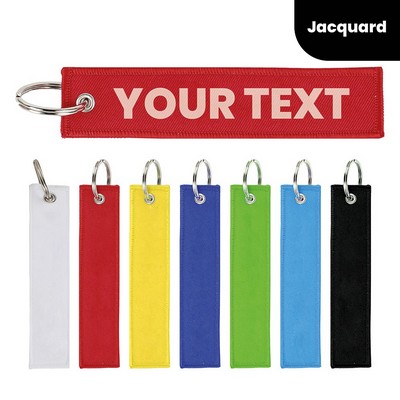 Customized Luggage Woven Keychain Tag