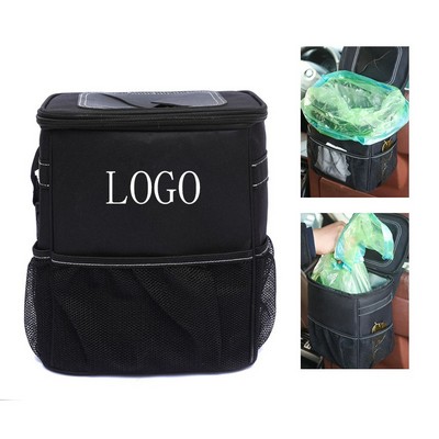 Car Trash Can With Lid And Storage Bag
