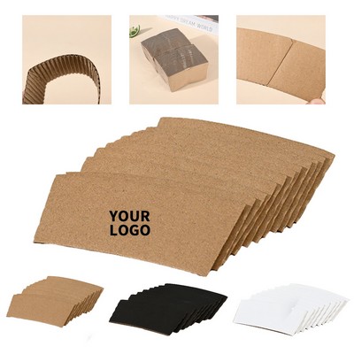 Full Color Coffee Cup Sleeve Heat Resistant Corrugated Insulator